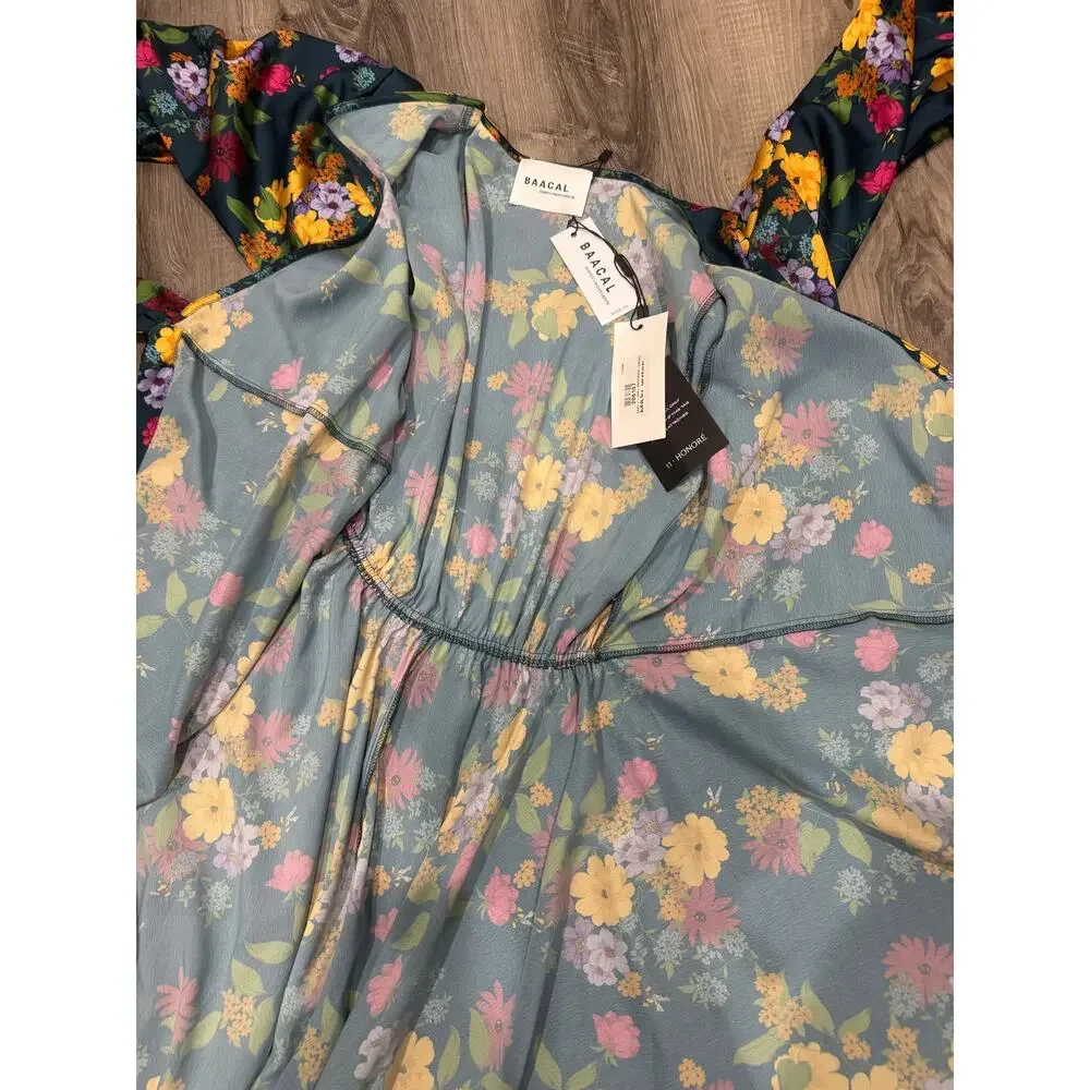 NWT BAACAL x Maxey Greene Floral Wrap Maxi Dress Plus Size 2 Sustainable Boho - Picture 11 of 14